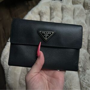 Prada Saffiano Leather Trifold Wallet